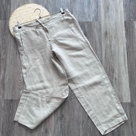 Nwt J. Jill love‎ linen pull on pants oatmeal women’s petite L - Picture 1 of 7